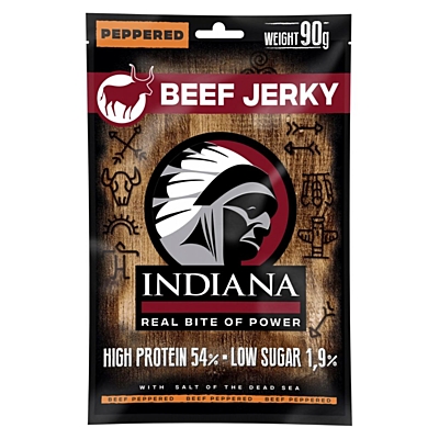 Indiana Jerky Hovězí sušené maso Peppered, 90 g