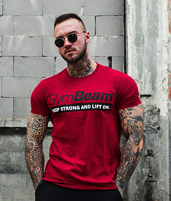GymBeam Pánské tričko Keep Strong Antique Červené