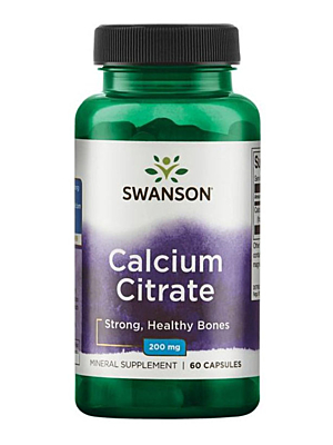 Swanson Calcium Citrate (Vápník Citrát) 200 mg 60 kapslí